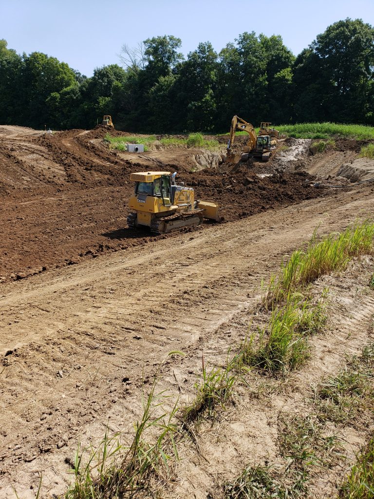 Earthwork and grading underway on a Central Ohio construction site